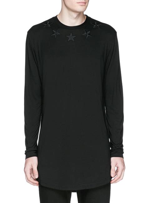 givenchy star print long sleeve shirt|Givenchy t shirt with holes.